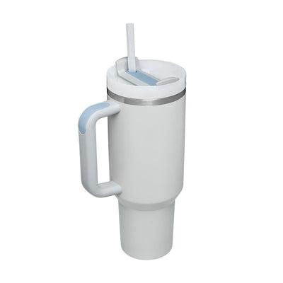 40oz Insulated Stainless Steel Tumbler with Handle, Straw & Spill-Proof Lid – Travel Mug for Car, Gym & Offic