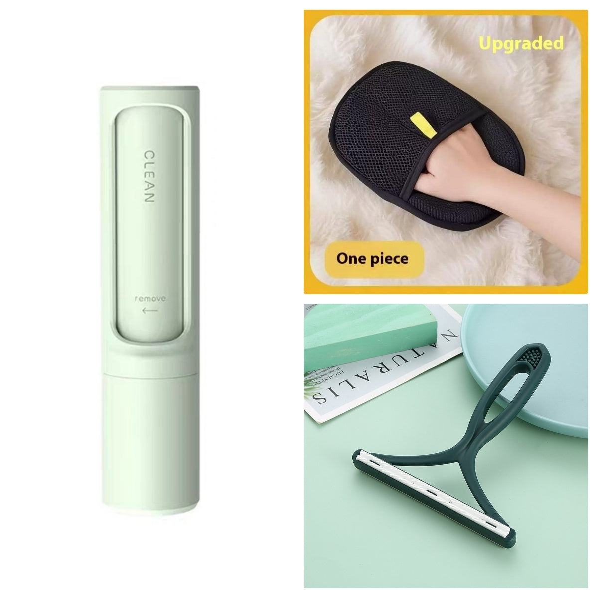 2-in-1 Reusable Pet Hair Remover Brush & Lint Roller – Portable Self-Cleaning Fur and Dust Tool