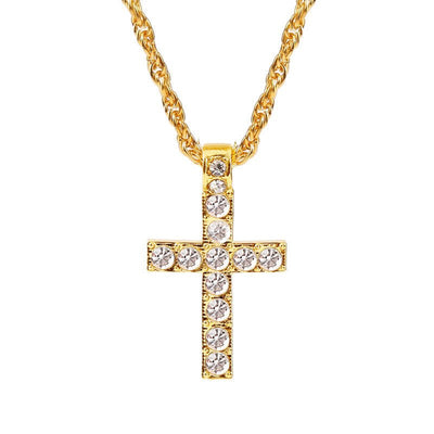 Cross Pendant Necklaces For Women Men Punk Hiphop Rope Chain On Neck Rapper Jewelry - NeraVault