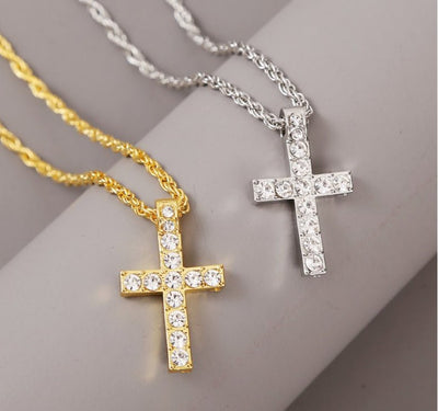 Cross Pendant Necklaces For Women Men Punk Hiphop Rope Chain On Neck Rapper Jewelry - NeraVault