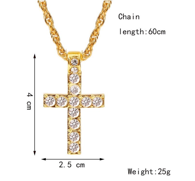 Cross Pendant Necklaces For Women Men Punk Hiphop Rope Chain On Neck Rapper Jewelry - NeraVault