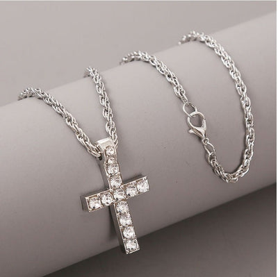 Cross Pendant Necklaces For Women Men Punk Hiphop Rope Chain On Neck Rapper Jewelry - NeraVault