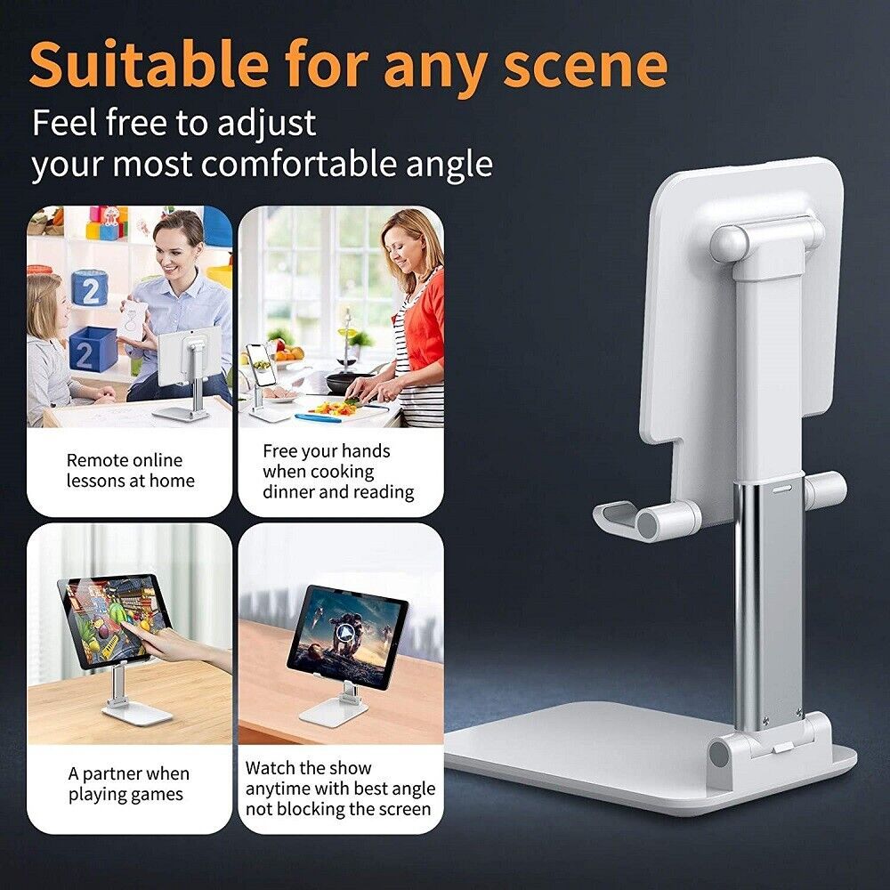 Foldable Desktop Stand for Mobile Phones and Tablets with Adjustable Support