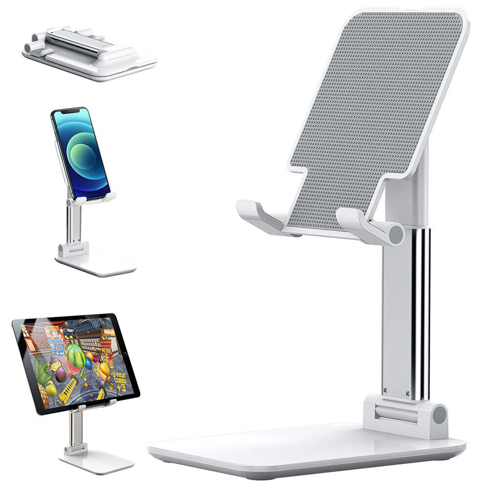 Foldable Desktop Stand for Mobile Phones and Tablets with Adjustable Support