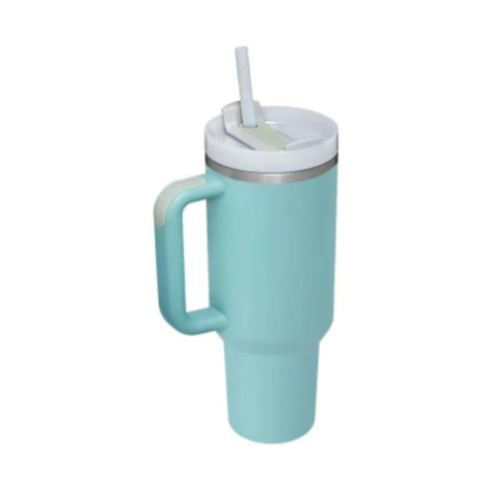 40oz Insulated Stainless Steel Tumbler with Handle, Straw & Spill-Proof Lid – Travel Mug for Car, Gym & Offic