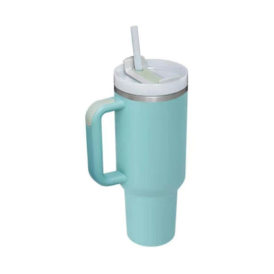 40oz Insulated Stainless Steel Tumbler with Handle, Straw & Spill-Proof Lid – Travel Mug for Car, Gym & Offic