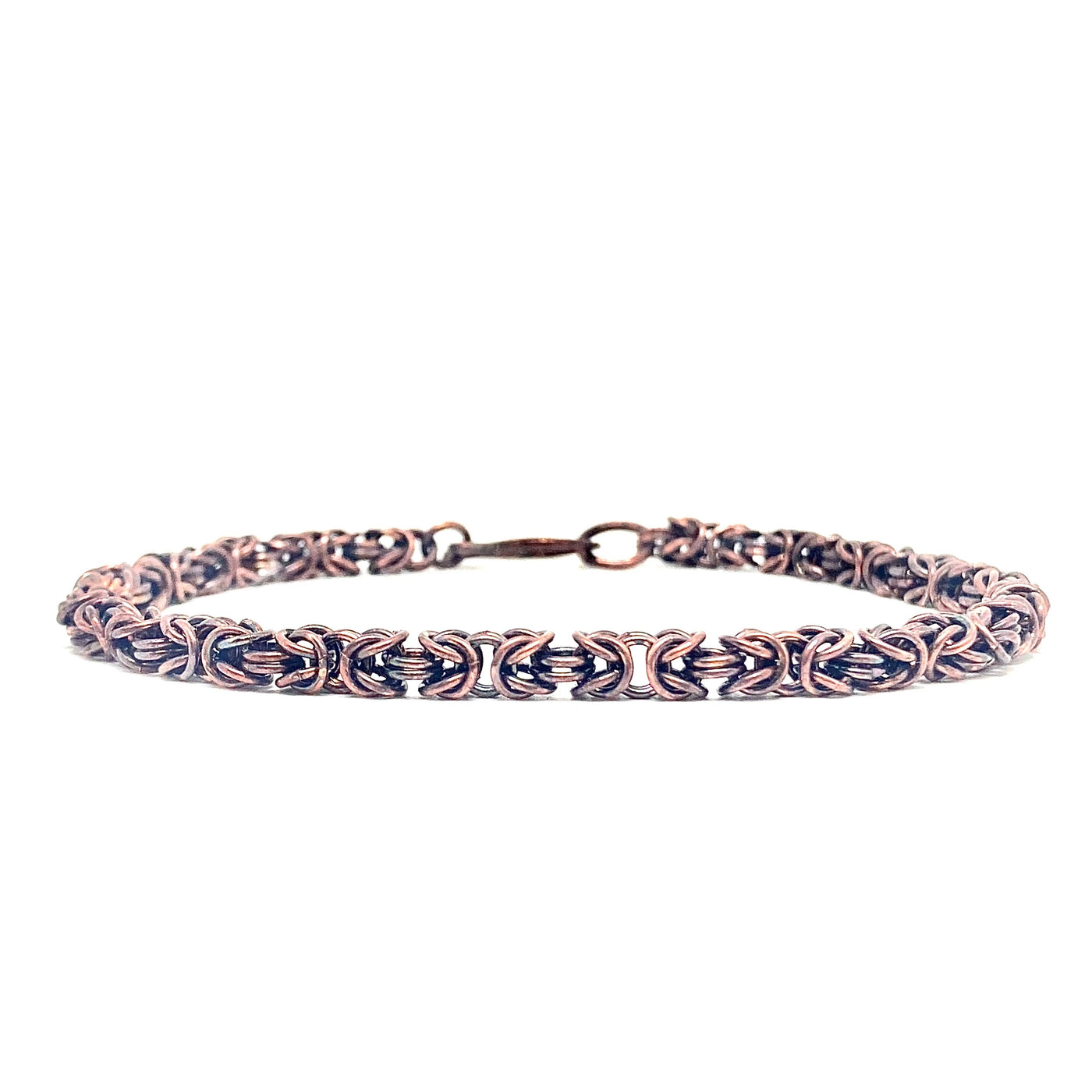Delicate Byzantine Chainmaille Bracelet in Oxidized Copper