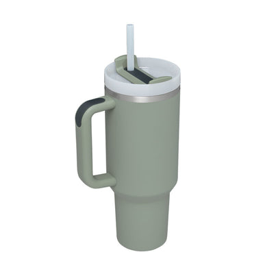 40oz Insulated Stainless Steel Tumbler with Handle, Straw & Spill-Proof Lid – Travel Mug for Car, Gym & Offic