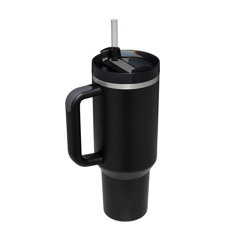 40oz Insulated Stainless Steel Tumbler with Handle, Straw & Spill-Proof Lid – Travel Mug for Car, Gym & Offic