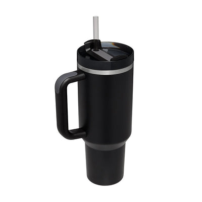 40oz Insulated Stainless Steel Tumbler with Handle, Straw & Spill-Proof Lid – Travel Mug for Car, Gym & Offic