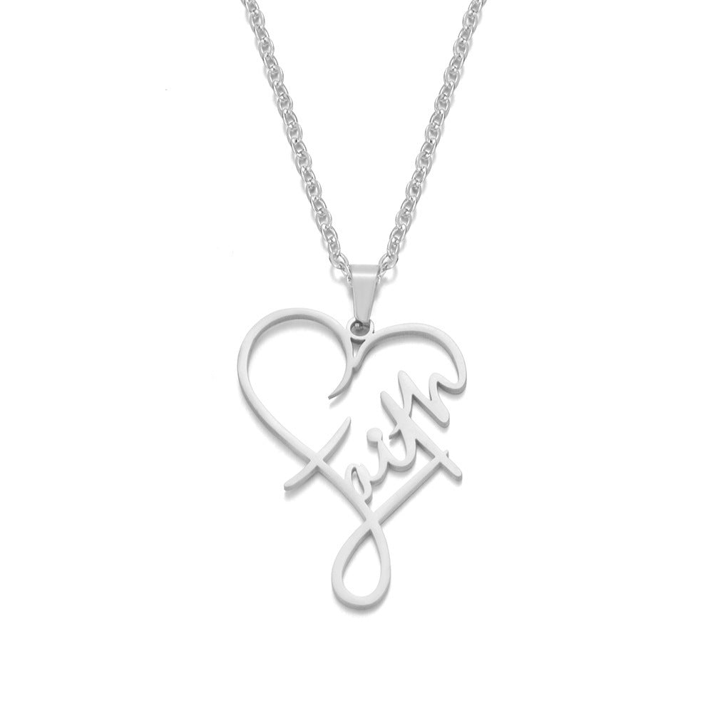 European And American Necklace Heart Of Faith Pendant - NeraVault