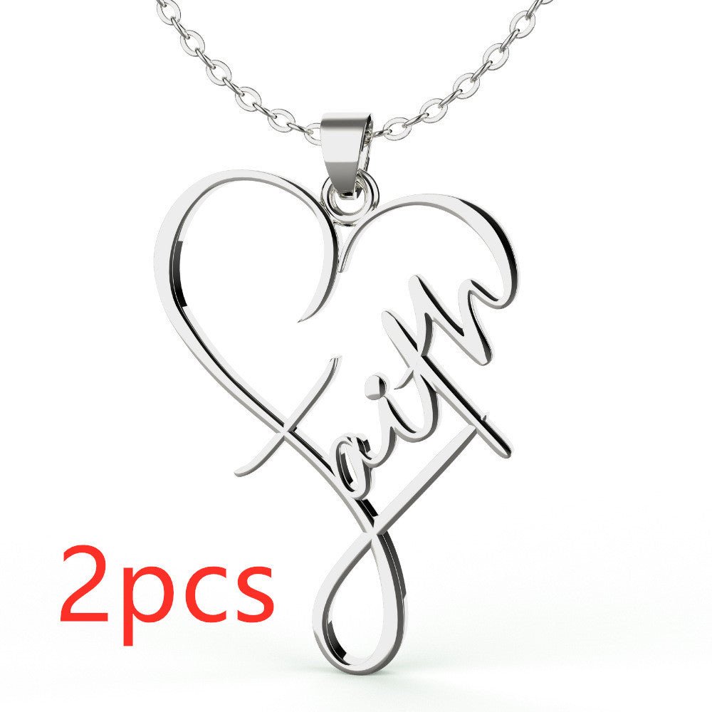European And American Necklace Heart Of Faith Pendant - NeraVault