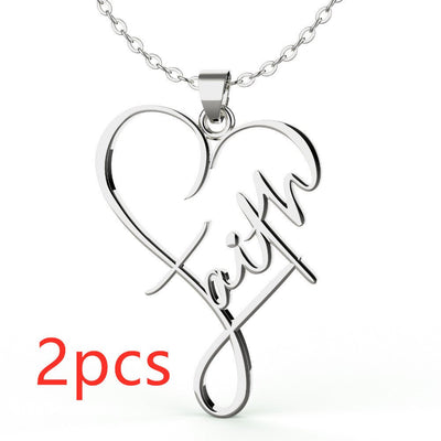 European And American Necklace Heart Of Faith Pendant - NeraVault
