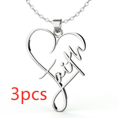 European And American Necklace Heart Of Faith Pendant - NeraVault