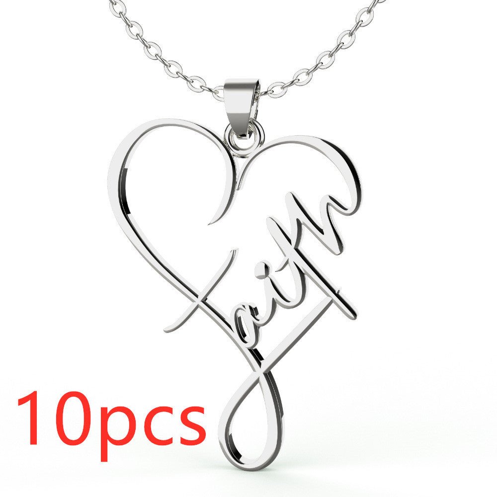 European And American Necklace Heart Of Faith Pendant - NeraVault