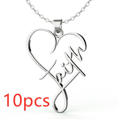 European And American Necklace Heart Of Faith Pendant - NeraVault