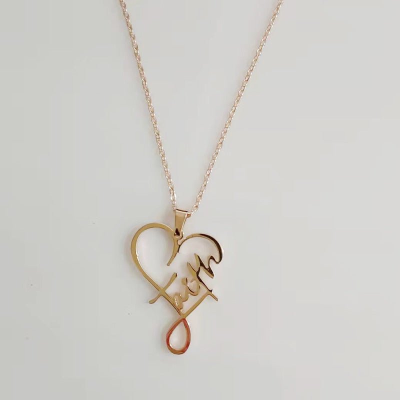 European And American Necklace Heart Of Faith Pendant - NeraVault