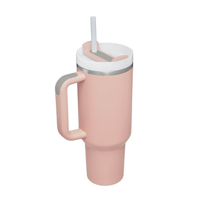 40oz Insulated Stainless Steel Tumbler with Handle, Straw & Spill-Proof Lid – Travel Mug for Car, Gym & Offic