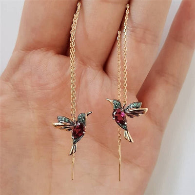 Hummingbird Earrings For Women Elegant Girl Tassel Crystal Pendant Earring Jewelry - NeraVault
