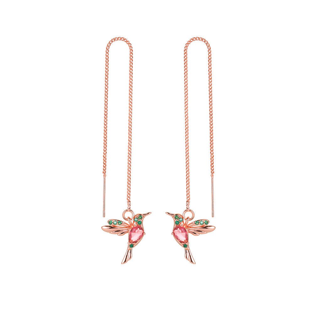 Hummingbird Earrings For Women Elegant Girl Tassel Crystal Pendant Earring Jewelry - NeraVault