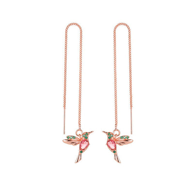 Hummingbird Earrings For Women Elegant Girl Tassel Crystal Pendant Earring Jewelry - NeraVault