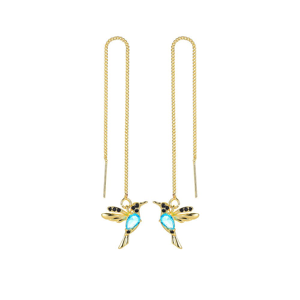 Hummingbird Earrings For Women Elegant Girl Tassel Crystal Pendant Earring Jewelry - NeraVault