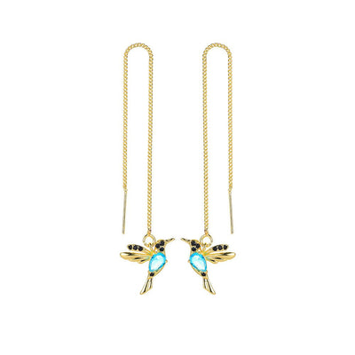 Hummingbird Earrings For Women Elegant Girl Tassel Crystal Pendant Earring Jewelry - NeraVault