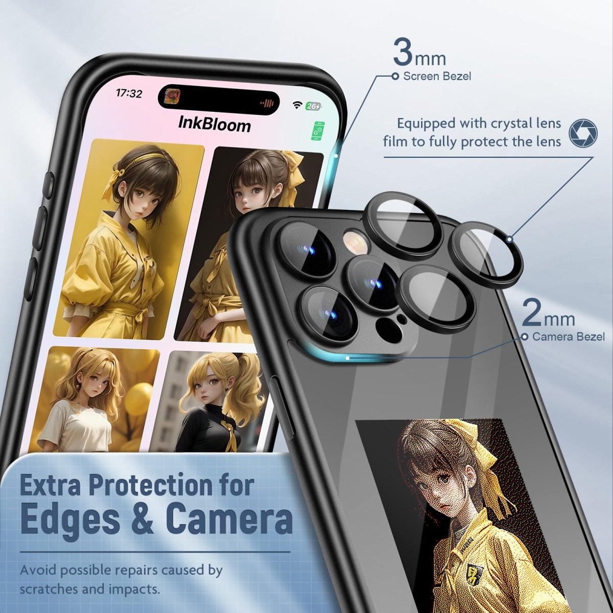IPhone15 PRO PROMAX NFC Ink Screen Flip Phone Case Smart Creative DIY Custom All - Inclusive Case - NeraVault