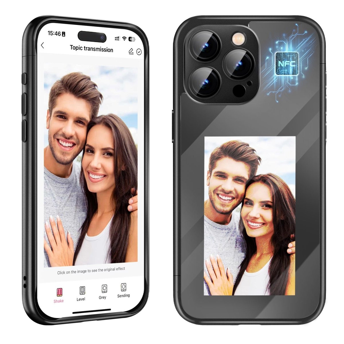IPhone15 PRO PROMAX NFC Ink Screen Flip Phone Case Smart Creative DIY Custom All - Inclusive Case - NeraVault