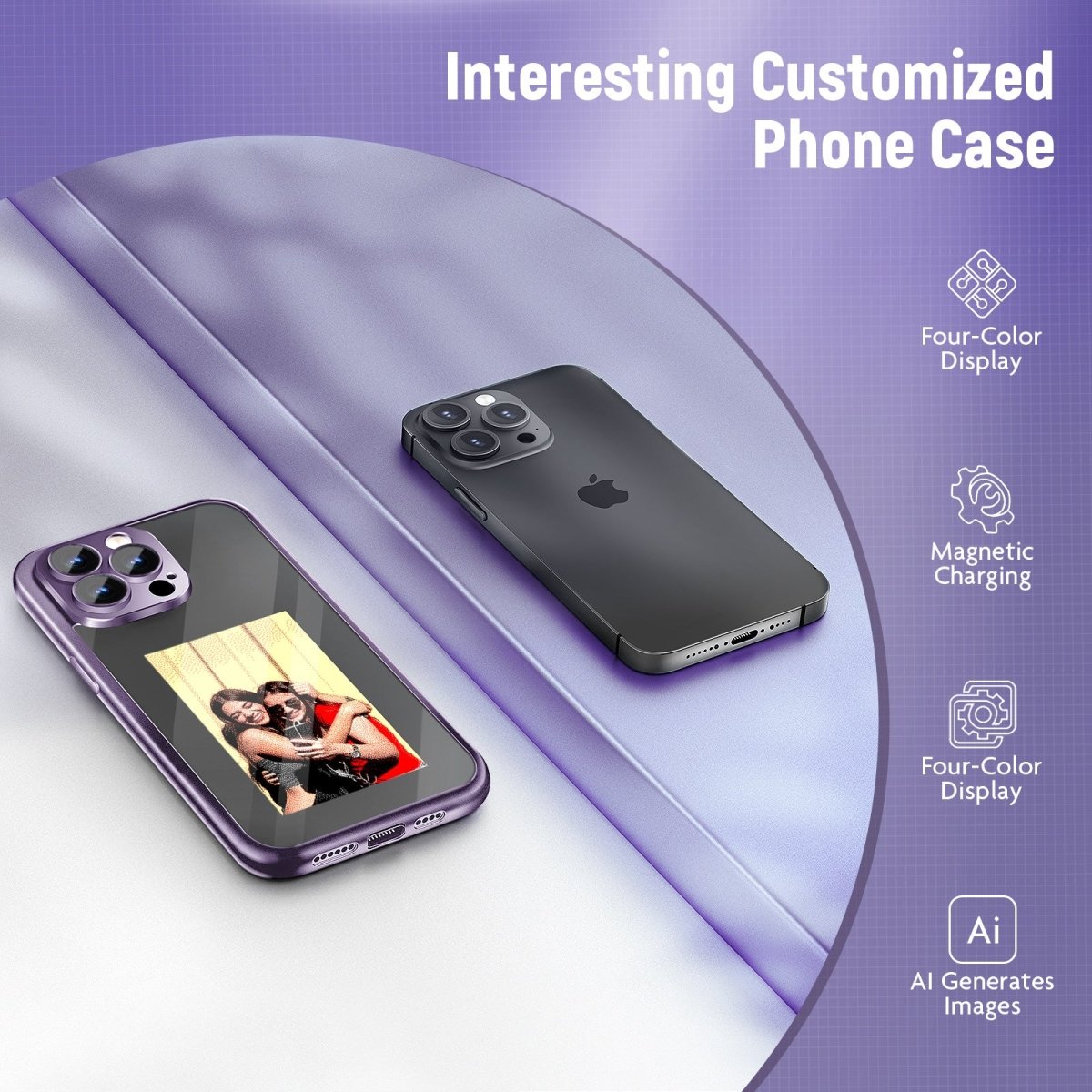 IPhone15 PRO PROMAX NFC Ink Screen Flip Phone Case Smart Creative DIY Custom All - Inclusive Case - NeraVault