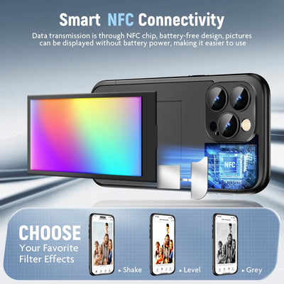 IPhone15 PRO PROMAX NFC Ink Screen Flip Phone Case Smart Creative DIY Custom All - Inclusive Case - NeraVault