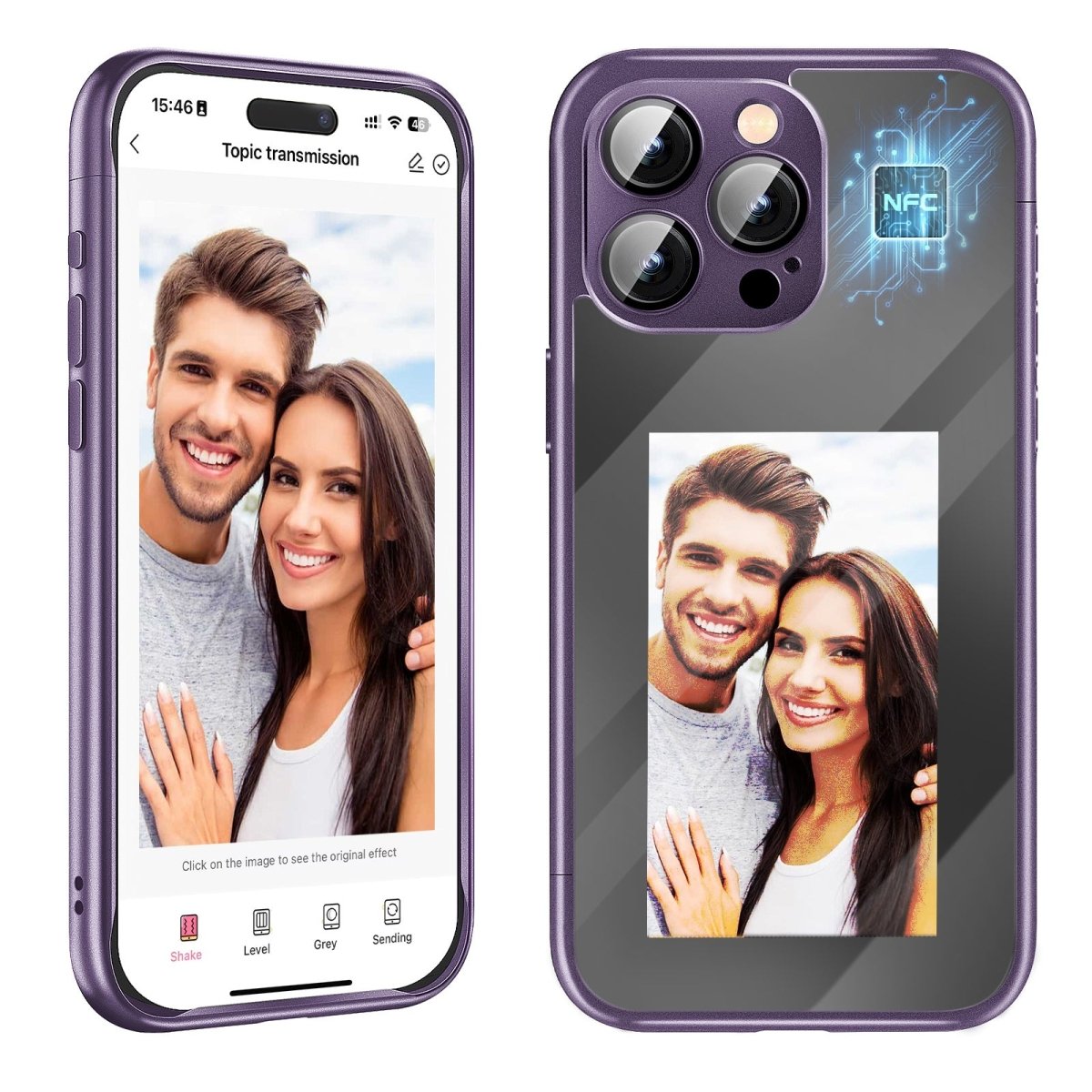 IPhone15 PRO PROMAX NFC Ink Screen Flip Phone Case Smart Creative DIY Custom All - Inclusive Case - NeraVault