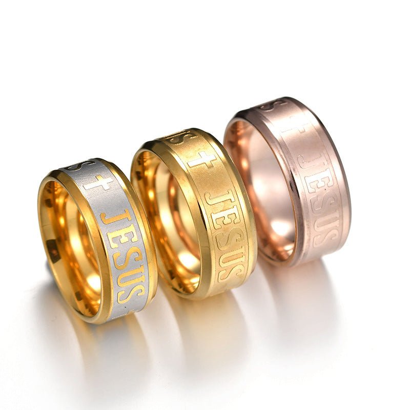 Jesus Cross Stainless Steel Ring - NeraVault