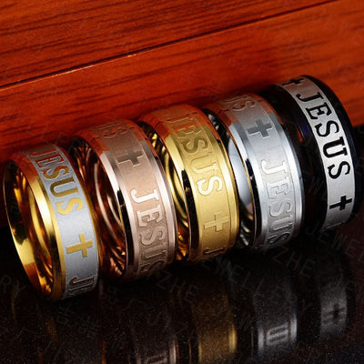 Jesus Cross Stainless Steel Ring - NeraVault