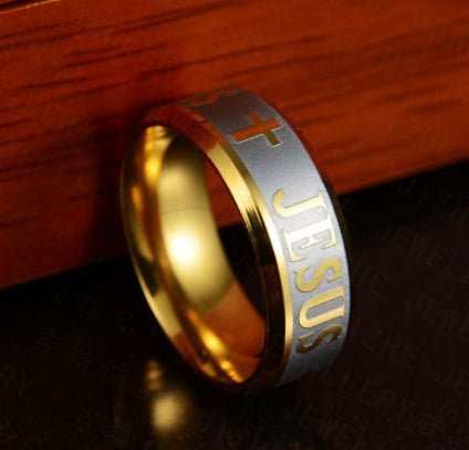Jesus Cross Stainless Steel Ring - NeraVault