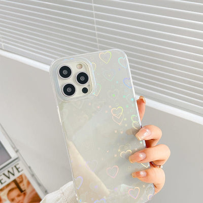 Laser Colorful Love For Double - sided Coated Silicone Phone Case - NeraVault
