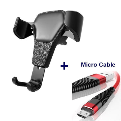 Leather grain gravity mobile phone car holder - NeraVault