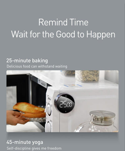 LED Magnetic Digital Timer For Kitchen Cooking Countdown Alarm Clock Digital Kitchen Timer, Large Magnetic LED Countdown Timer with Constant Light Function for classrooms 3-Level Volume Quiet Egg Timer for Children  Electronic Cooking Countdown Timer
