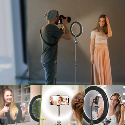 LED Selfie Ring Light Dimmable 120 LEDs Makeup Ring Lights With Adjustable Tripod Stand Cell Phone Holder - NeraVault