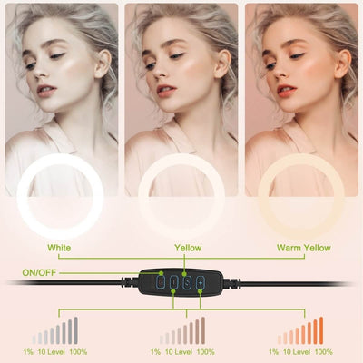 LED Selfie Ring Light Dimmable 120 LEDs Makeup Ring Lights With Adjustable Tripod Stand Cell Phone Holder - NeraVault