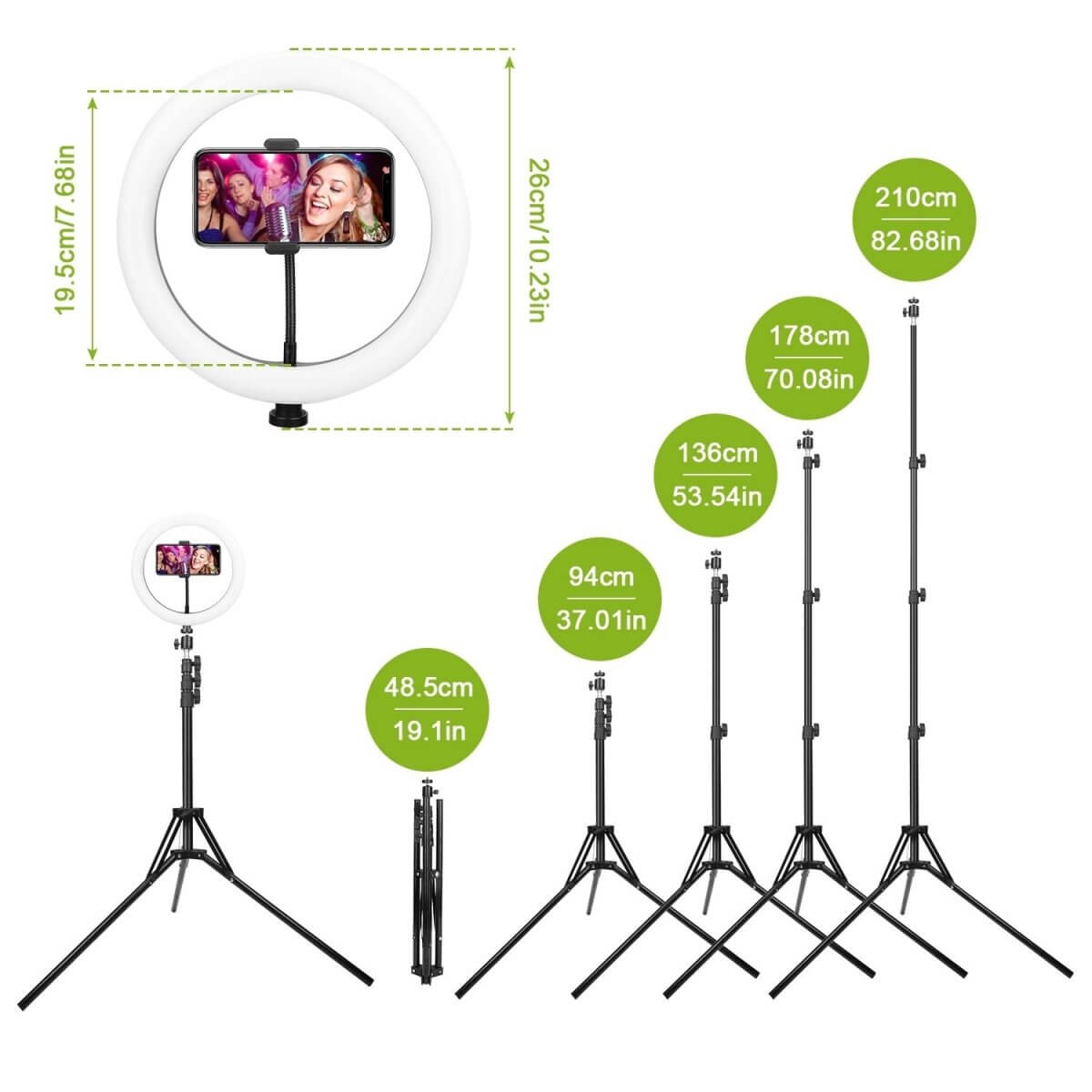 LED Selfie Ring Light Dimmable 120 LEDs Makeup Ring Lights With Adjustable Tripod Stand Cell Phone Holder - NeraVault