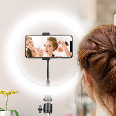 LED Selfie Ring Light Dimmable 120 LEDs Makeup Ring Lights With Adjustable Tripod Stand Cell Phone Holder - NeraVault