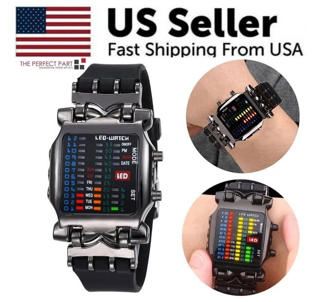 Luxury Men's Watch LED Sports Date Digital Bracelet Waterproof Quartz Wristwatch - NeraVault