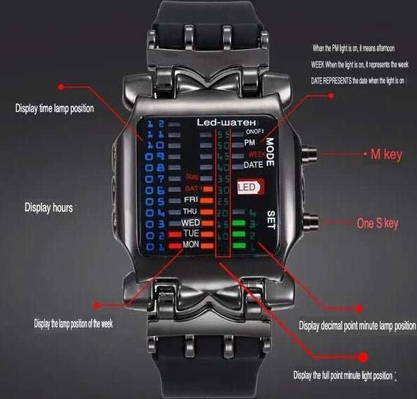 Luxury Men's Watch LED Sports Date Digital Bracelet Waterproof Quartz Wristwatch - NeraVault