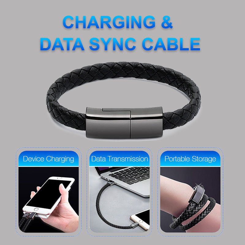 New Bracelet Charger USB Charging Cable Data Charging Cord For IPhone14 13 Max USB C Cable For Phone Micro Cable - NeraVault