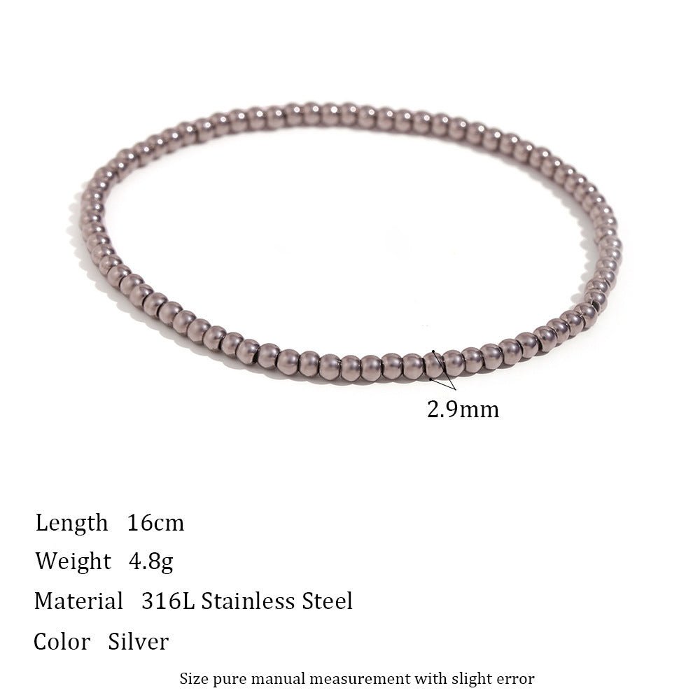 Niche Vintage Stainless Steel Plated 18K Elastic Bead Bracelet - NeraVault