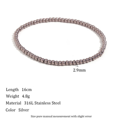 Niche Vintage Stainless Steel Plated 18K Elastic Bead Bracelet - NeraVault