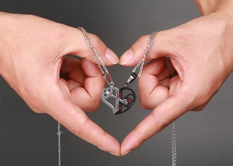 Pendant Love Necklace Set Lover Valentine Gifts Stainless Steel Chain Necklace - NeraVault