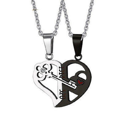 Pendant Love Necklace Set Lover Valentine Gifts Stainless Steel Chain Necklace - NeraVault