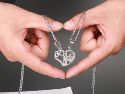 Pendant Love Necklace Set Lover Valentine Gifts Stainless Steel Chain Necklace - NeraVault